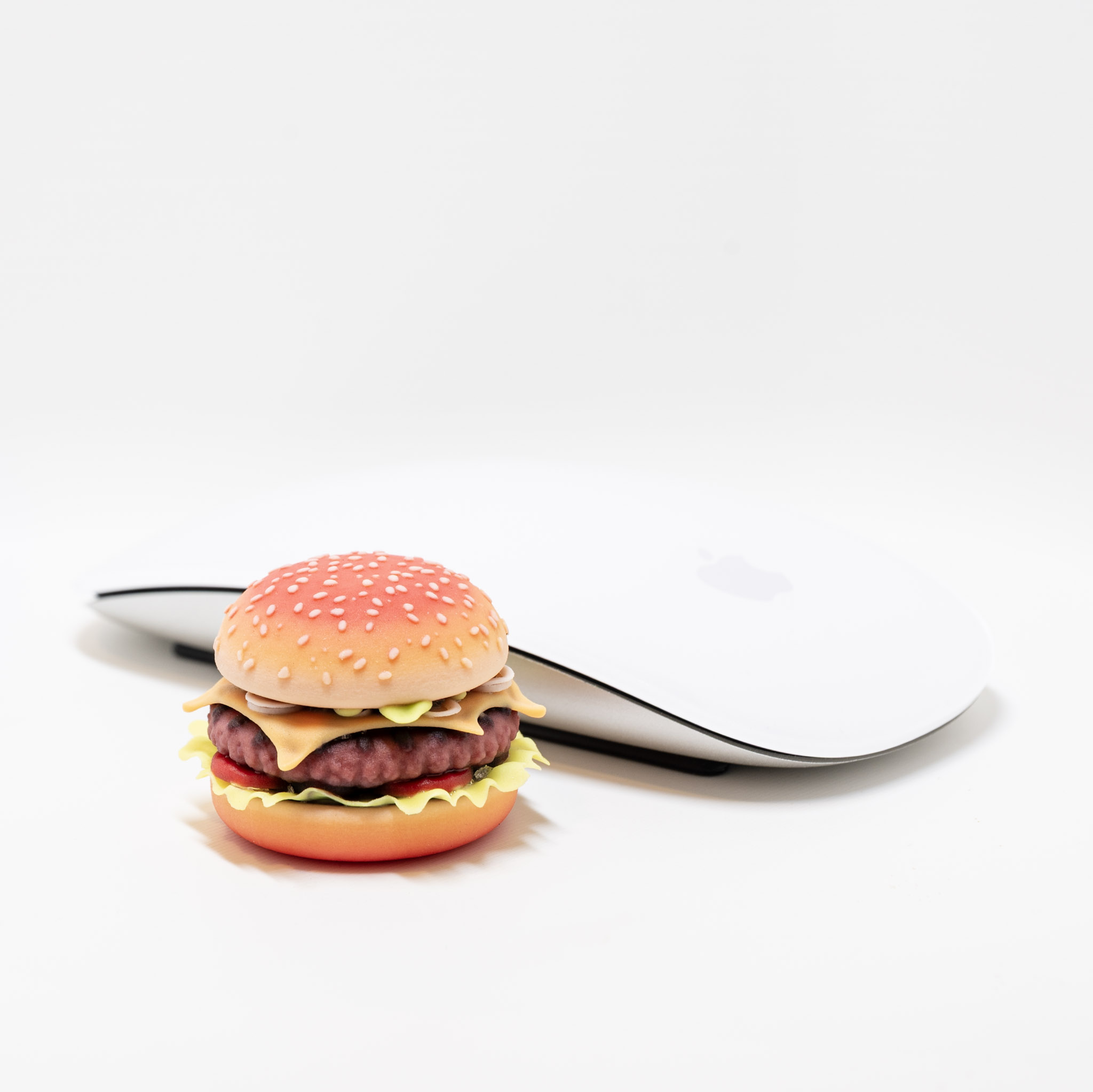 Full-color miniature burger replica