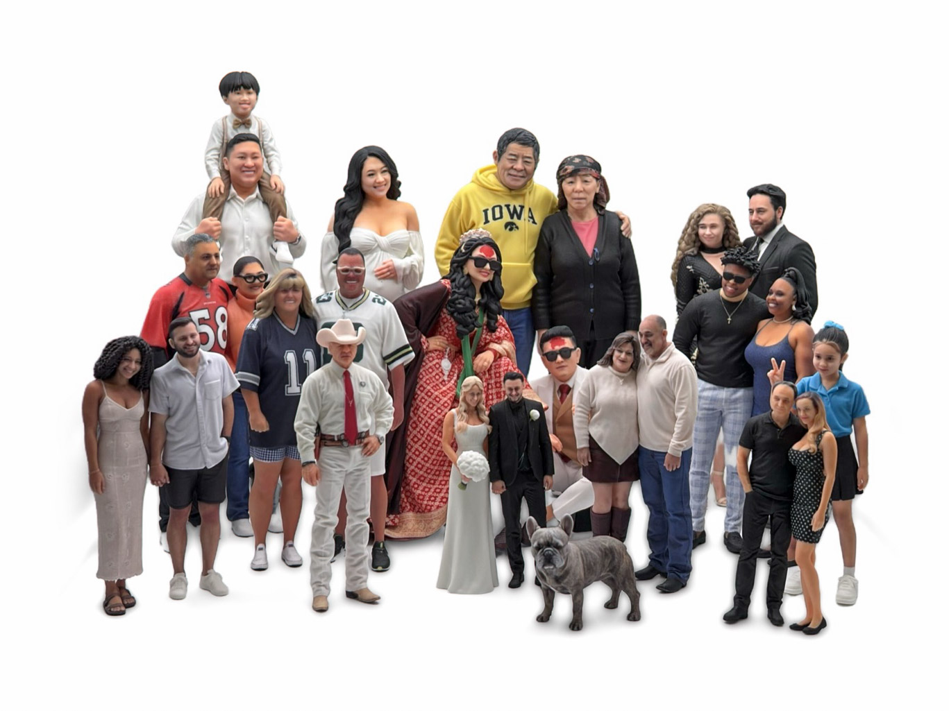 Group of full-color personalized figurines
